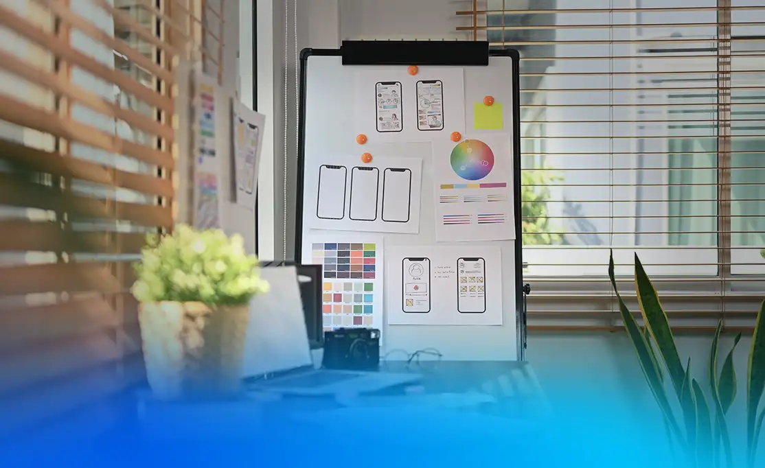 Veranschaulichung eines Arbeitsplatzes zur Webdesign Entstehung